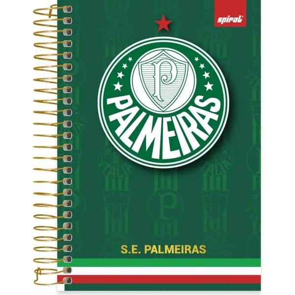 Caderno 1/4 Capa dura, espiral, 80 folhas, Palmeiras F.C, 2768073, Spiral Pal - PT 1 UN Caderno 1/4 Capa dura, espiral, 80 folhas, Palmeiras F.C, 2768073, Spiral Pal - PT 1 UN