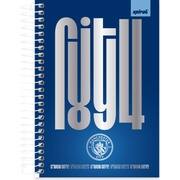 Caderno 1/4 Capa dura, espiral, 80 folhas, Manchester CIty F.C, 2754458, Spiral Mc - PT 1 UN