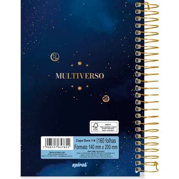 Caderno 1/4 espiral C.D. 160fls Multiverso 2757855 Spiral Mult PT 1 UN Caderno 1/4 espiral C.D. 160fls Multiverso 2757855 Spiral Mult PT 1 UN