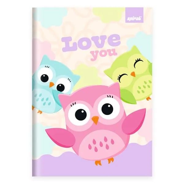 Caderno 1/4, Capa Dura Costurado, 80 folhas, Corujinhas, 2753543, Spiral Cor - PT 1 UN Caderno 1/4, Capa Dura Costurado, 80 folhas, Corujinhas, 2753543, Spiral Cor - PT 1 UN