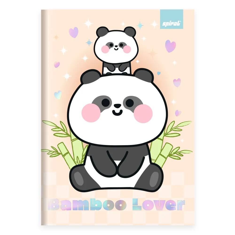 Caderno 1/4, Capa dura Costurado, 80 folhas, Panda, 2754434, Spiral Ten  - PT 1 UN