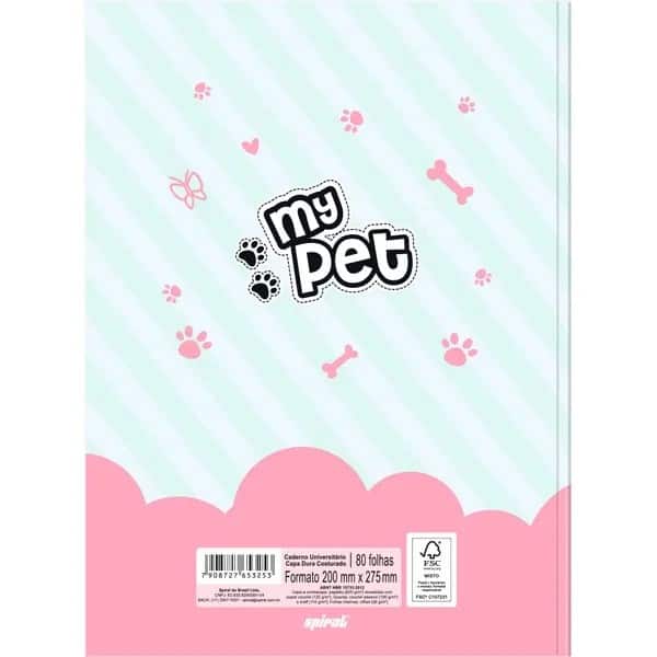 Caderno Univ.C.D. Costurado 80fls My Pet 2753253 Spiral Pet PT 1 UN Caderno Univ.C.D. Costurado 80fls My Pet 2753253 Spiral Pet PT 1 UN