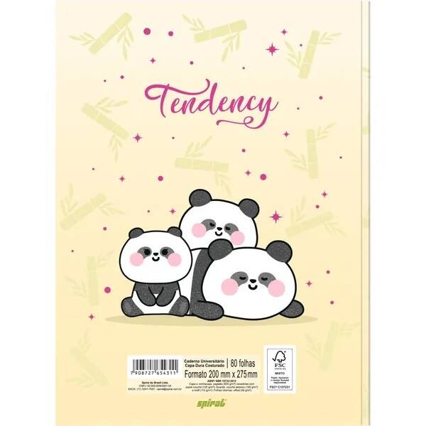 Caderno Universitário Capa Dura, Costurado, 80 folhas, Panda, 2754311, Spiral Ten - PT 1 UN