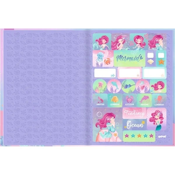 Caderno Universitário Capa Dura, Costurado, 80 folhas, Sereias, 2753321, Spiral Ten - PT 1 UN Caderno Universitário Capa Dura, Costurado, 80 folhas, Sereias, 2753321, Spiral Ten - PT 1 UN