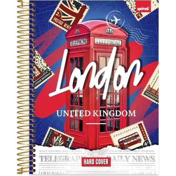 Caderno Universitário Capa Dura, 20 x 1, 320 Folhas, Hard Cover, Londres, 2757329, Spiral Har - PT 1 UN Caderno Universitário Capa Dura, 20 x 1, 320 Folhas, Hard Cover, Londres, 2757329, Spiral Har - PT 1 UN