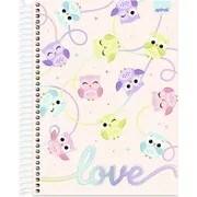 Caderno Universitário Capa Dura, 15x1, 240 folhas, Corujinhas,2753048, Spiral Cor - PT 1 UN