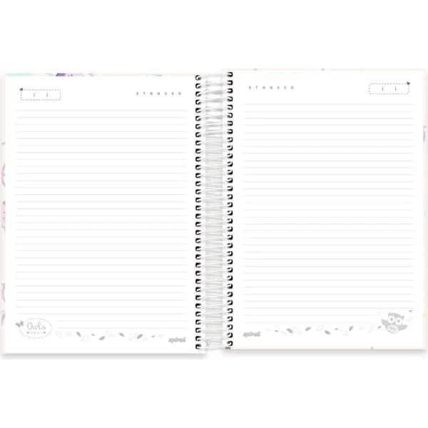 Caderno Universitário Capa Dura, 15x1, 240 folhas, Corujinhas,2753048, Spiral Cor - PT 1 UN