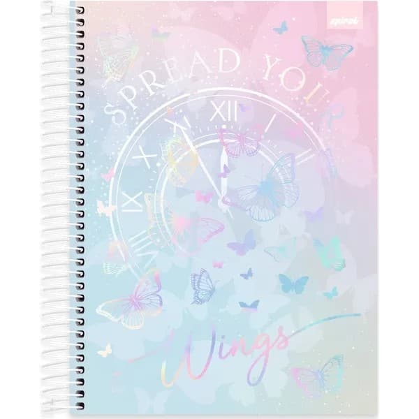 Caderno Universitário Capa Dura, 15x1, 240 folhas, Flutter, 2757183, Spiral Flu - PT 1 UN