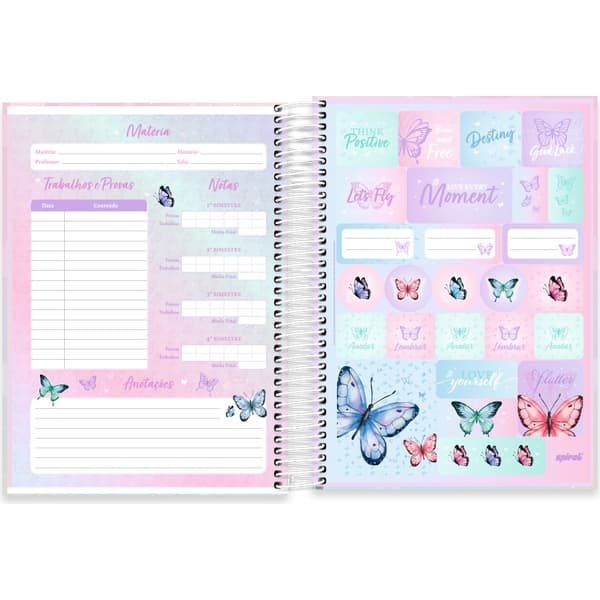 Caderno Universitário Capa Dura, 15x1, 240 folhas, Flutter, 2757183, Spiral Flu - PT 1 UN