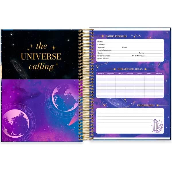 Caderno univ.capa dura 15x1 240fls Multiverso 2757244 Spiral Mult PT 1 UN