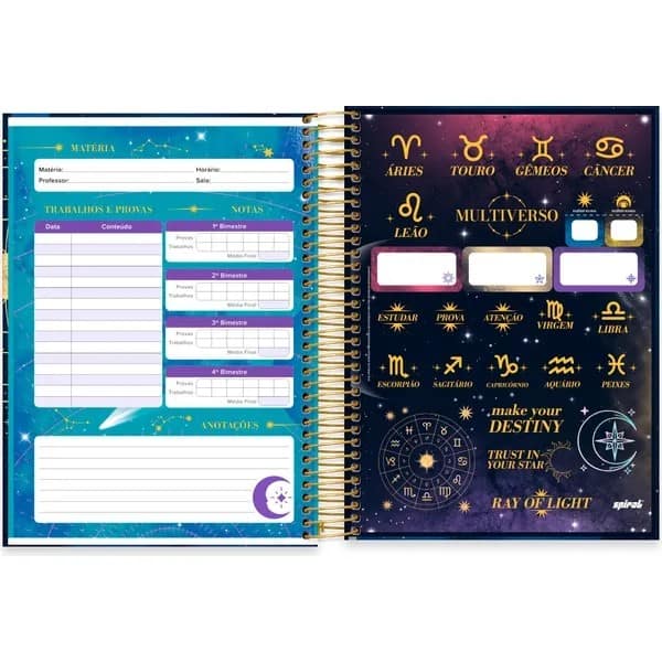 Caderno univ.capa dura 15x1 240fls Multiverso 2757244 Spiral Mult PT 1 UN