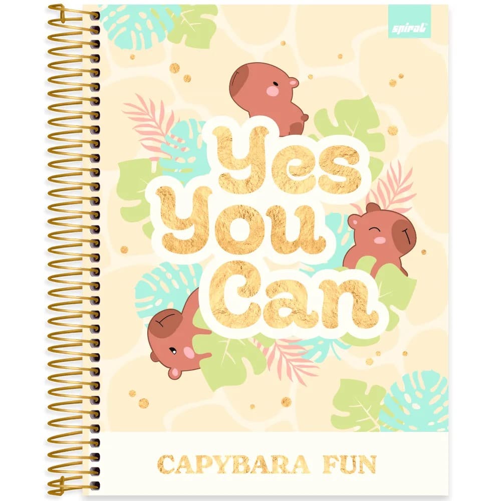 Caderno univ.capa dura 15x1 240fls Capivara 2753109 Spiral Ten PT 1 UN