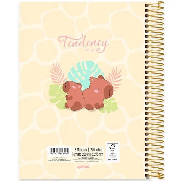 Caderno univ.capa dura 15x1 240fls Capivara 2753109 Spiral Ten PT 1 UN Caderno univ.capa dura 15x1 240fls Capivara 2753109 Spiral Ten PT 1 UN