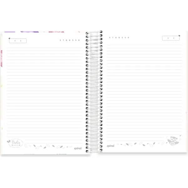 Caderno Universitário Capa Dura, 10 x 1, 160 Folhas, Corujinhas, 2752829, Spiral Cor - PT 1 UN