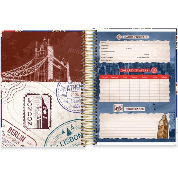Caderno Universitário Capa Dura, 10 x 1, 160 Folhas, Hard Cover, Londres, 2756971, Spiral Har - PT 1 UN Caderno Universitário Capa Dura, 10 x 1, 160 Folhas, Hard Cover, Londres, 2756971, Spiral Har - PT 1 UN