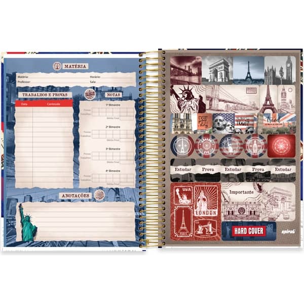 Caderno Universitário Capa Dura, 10 x 1, 160 Folhas, Hard Cover, Londres, 2756971, Spiral Har - PT 1 UN Caderno Universitário Capa Dura, 10 x 1, 160 Folhas, Hard Cover, Londres, 2756971, Spiral Har - PT 1 UN