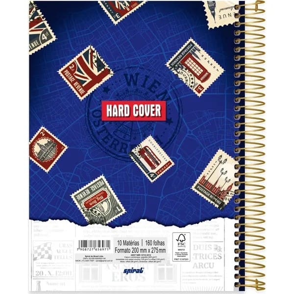 Caderno Universitário Capa Dura, 10 x 1, 160 Folhas, Hard Cover, Londres, 2756971, Spiral Har - PT 1 UN Caderno Universitário Capa Dura, 10 x 1, 160 Folhas, Hard Cover, Londres, 2756971, Spiral Har - PT 1 UN