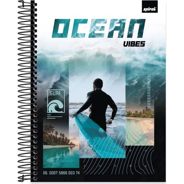 Caderno Universitário Capa Dura, 10x1, 160 folhas, Imagem & Mensagem Surf, 2757008, Spiral Ima - PT 1 UN Caderno Universitário Capa Dura, 10x1, 160 folhas, Imagem & Mensagem Surf, 2757008, Spiral Ima - PT 1 UN