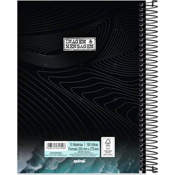 Caderno Universitário Capa Dura, 10x1, 160 folhas, Imagem & Mensagem Surf, 2757008, Spiral Ima - PT 1 UN Caderno Universitário Capa Dura, 10x1, 160 folhas, Imagem & Mensagem Surf, 2757008, Spiral Ima - PT 1 UN