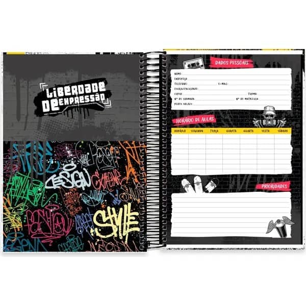 Caderno Universitário Capa Dura, 10 x 1, 160 Folhas, Liberdade de Expressão Smile, 2757022, Spiral Lib - PT 1 UN