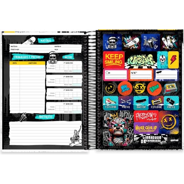Caderno Universitário Capa Dura, 10 x 1, 160 Folhas, Liberdade de Expressão Smile, 2757022, Spiral Lib - PT 1 UN