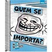 Caderno Universitário Capa Dura, 10 x 1, 160 Folhas, Meme Maniacs, 2757046, Spiral Mm - PT 1 UN