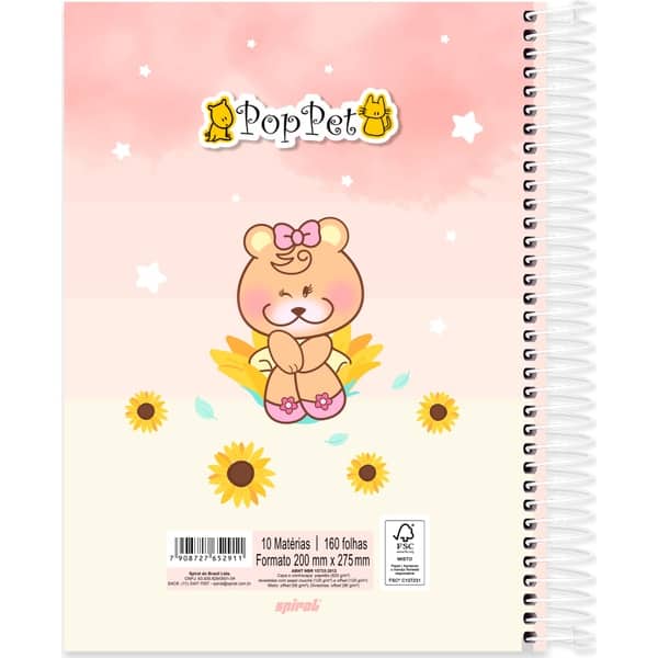 Caderno Universitário Capa Dura, 10 x 1, 160 Folhas, Pop Pet, 2752911, Spiral Pop - PT 1 UN Caderno Universitário Capa Dura, 10 x 1, 160 Folhas, Pop Pet, 2752911, Spiral Pop - PT 1 UN