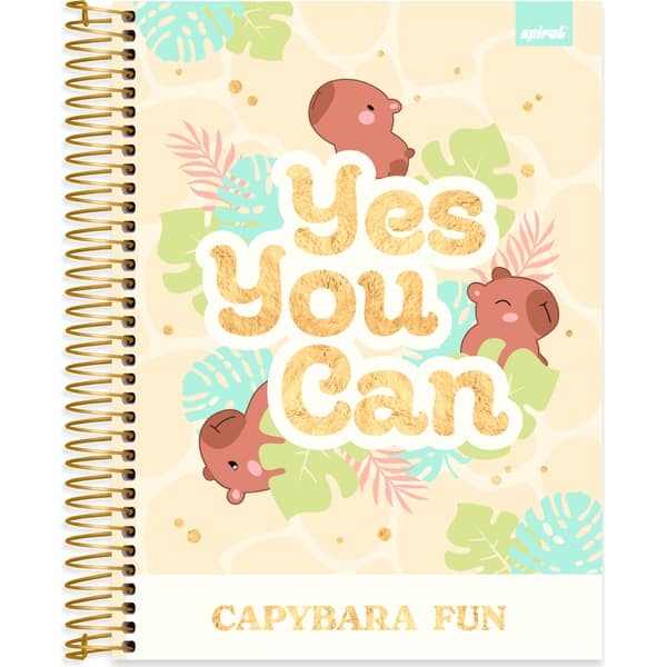 Caderno Universitário, Capa Dura, 10 x 1, 160 Folhas, Capivara, 2753024, Spiral Ten - PT 1 UN