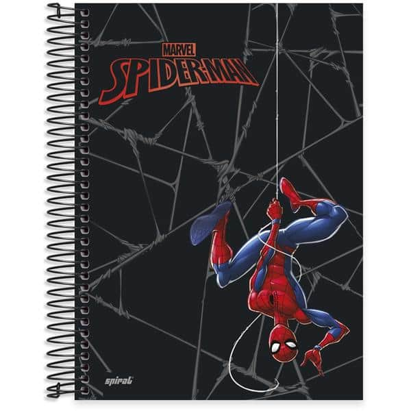 Caderno universitário capa dura 10x1 160 folhas, Homem Aranha Spiderman Marvel, Spiral, 211800 - PT 1 UN