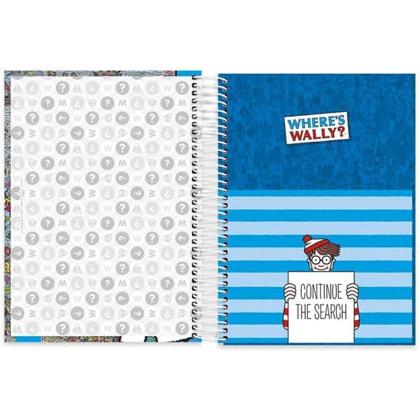 Caderno universitário capa dura 10x1 160 folhas, Where s Wally?, Spiral, 211934 - PT 1 UN