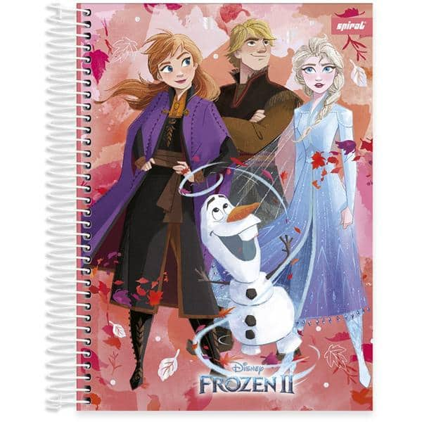 Caderno universitário capa dura 15x1 240 folhas, Disney Frozen, Spiral, 212076 - PT 1 UN