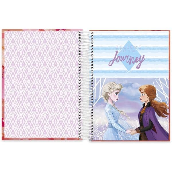 Caderno universitário capa dura 15x1 240 folhas, Disney Frozen, Spiral, 212076 - PT 1 UN