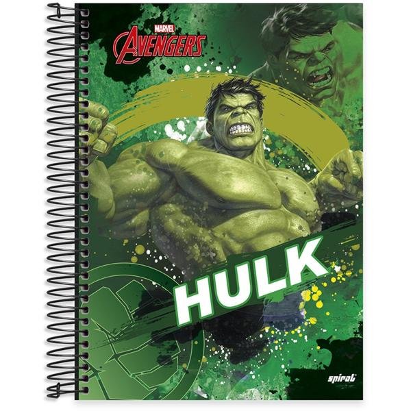 Caderno universitário capa dura 20x1 320 folhas, Marvel Avengers - Vingadores, Spiral, 212091 - PT 1 UN