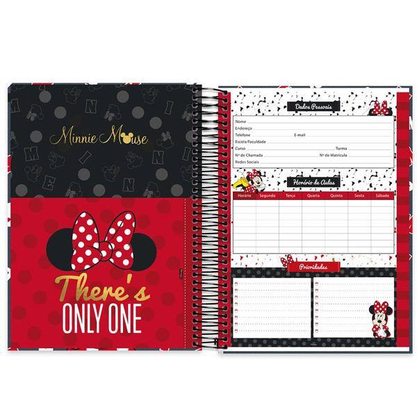 Caderno universitário capa dura 20x1 320 folhas, Disney Minnie Clássico, Spiral, 212196 - PT 1 UN