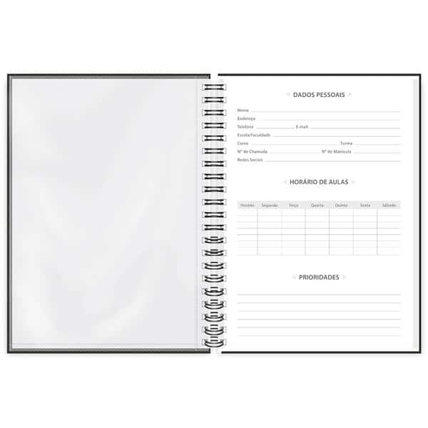 Caderno universitário capa dura 1x1 80 folhas pontilhado Dot. Book Preto 211714 Spiral PT 1 UN