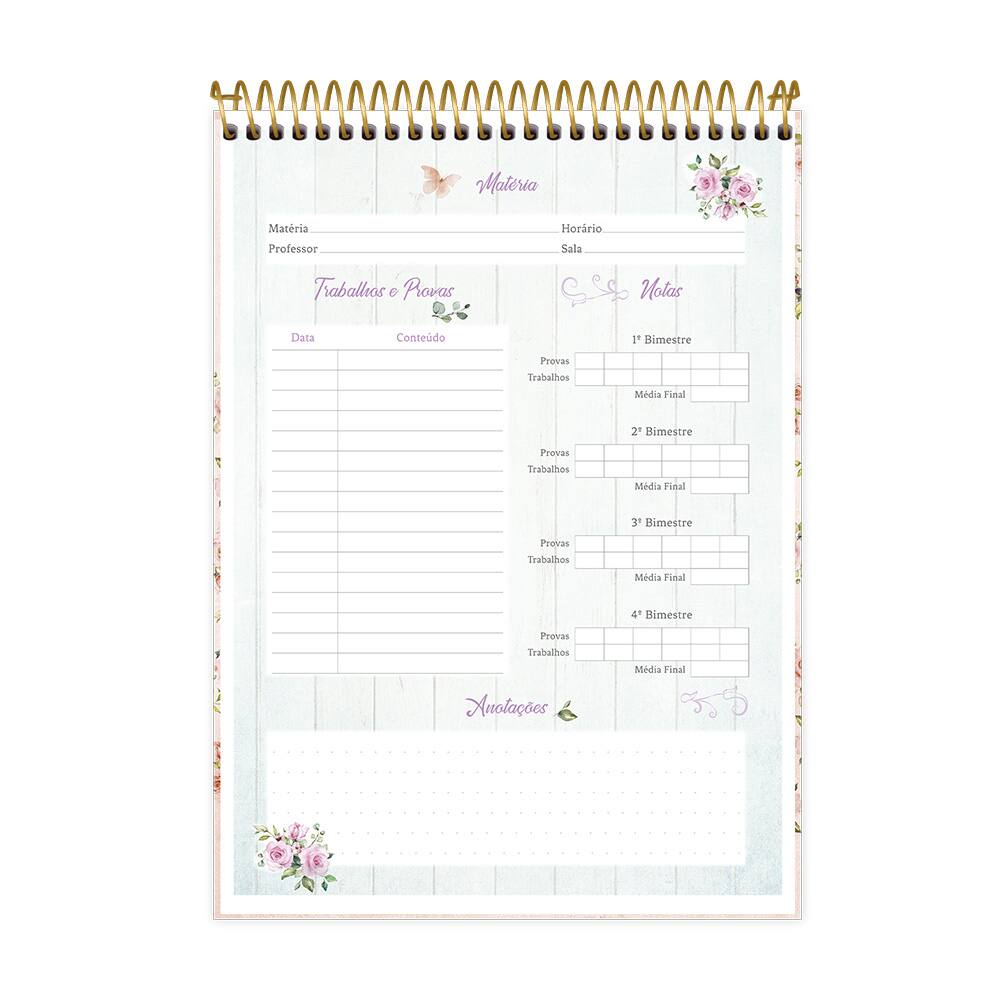 Caderno Universitário Capa Dura 1x1 80 Folhas Femmina Espiral Superior Nude 211576 Spiral Pt 1 7104