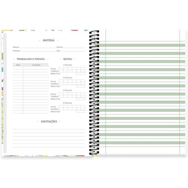Caderno listra verde universitário capa dura 96fls 79132 Spiral PT 1 UN