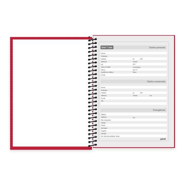 Caderno universitário capa dura 1x1 96 folhas Brief Case Vermelho Spiral PT 1 UN
