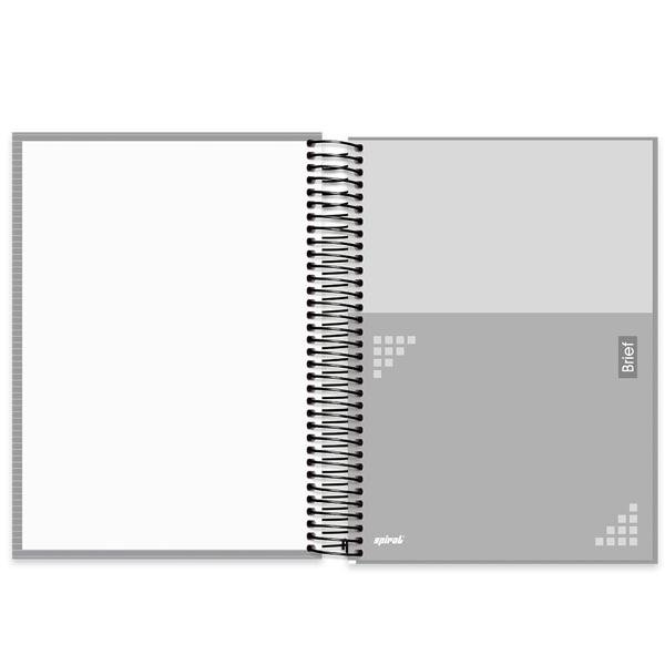 Caderno universitário capa dura 10x1 160 folhas, Brief Cinza, Spiral, 211956 - PT 1 UN
