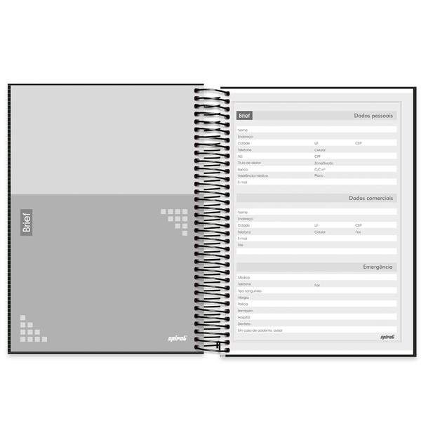 Caderno universitário capa dura 10x1 160 folhas, Brief Preto, Spiral, 211957 - PT 1 UN