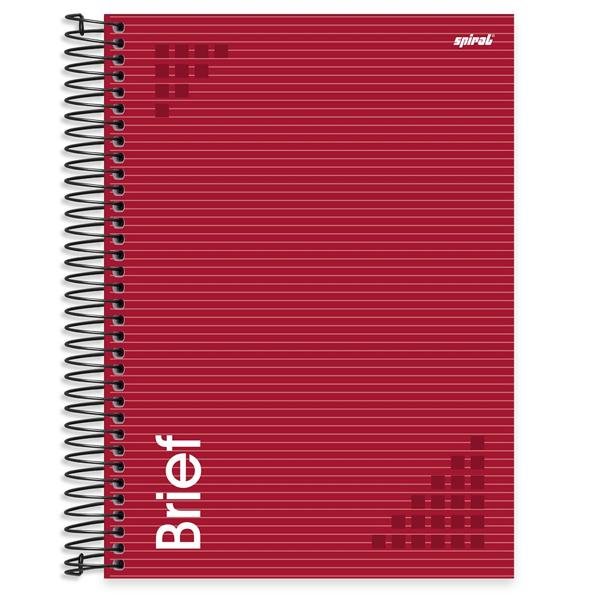 Caderno universitário capa dura 10x1 160 folhas, Brief Vermelho, Spiral, 211958 - PT 1 UN