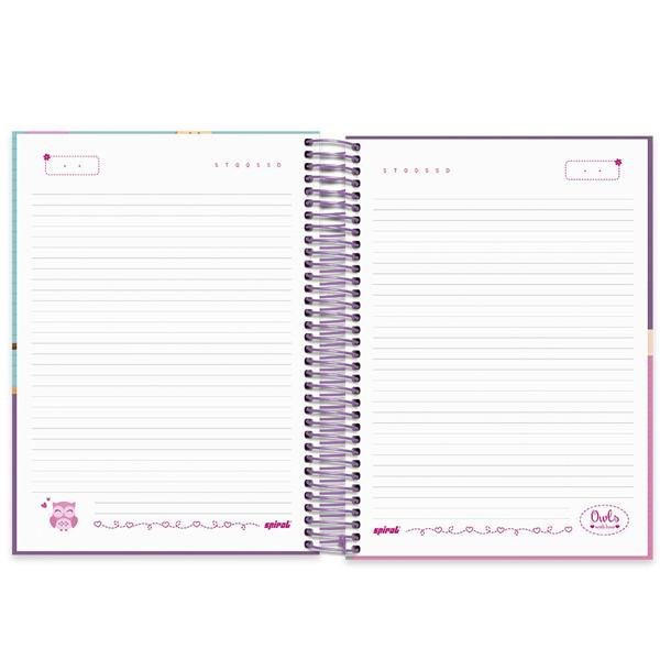 Caderno universitário capa dura 10x1 160 folhas, Corujinhas, Spiral, 211816 - PT 1 UN