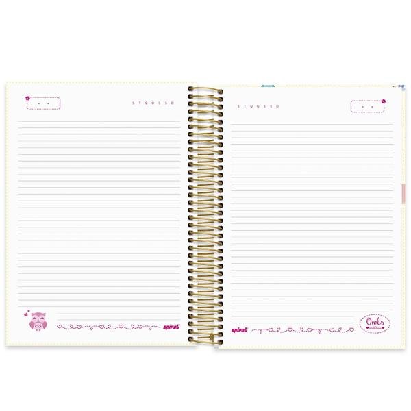 Caderno universitário capa dura 10x1 160 folhas, Corujinhas, Spiral, 211817 - PT 1 UN