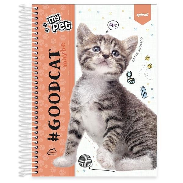 Caderno universitário capa dura 10x1 160 folhas, My Pet Gato, Spiral, 211892 - PT 1 UN