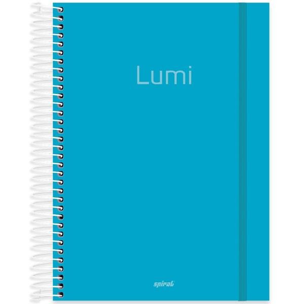 Caderno universitário capa polipropileno 10x1 160 folhas, Lumi Azul, Spiral, 211940 - PT 1 UN