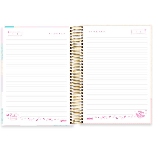 Caderno Universitário Capa Dura, 10 x 1, 160 Folhas, Corujinhas, 2520484, Spiral Cor - PT 1 UN