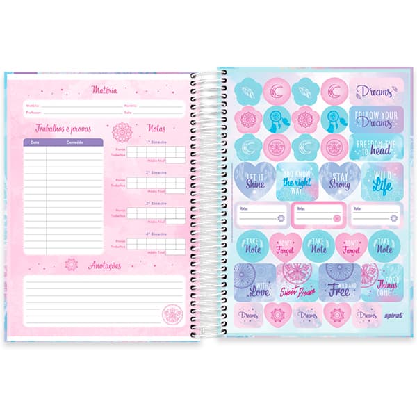 Caderno Universitário Capa Dura, 10 x 1, 160 Folhas, Dreams, 2520507, Spiral Dms - PT 1 UN