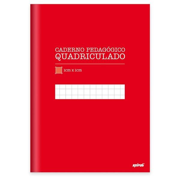 Caderno Universitário Capa Dura costurado 96 fls quadriculado vermelho 19956 Spiral  PT 1 UN