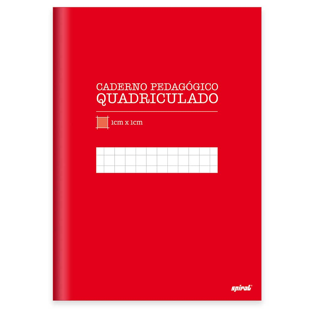 Caderno Universitário Capa Dura Brochura Costurado 96 Fls Quadriculado Vermelho 19956 Spiral Pt 3607