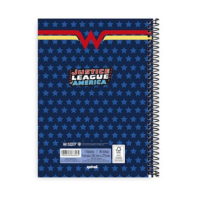 Caderno Universitário Capa Dura 1x1 96 fls Mulher Maravilha 20318 Spiral Lig PT 1 UN